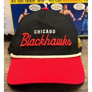 Chicago Blackhawks Logo American Needle Snapback Black & Red NHL Hat BRAND NEW